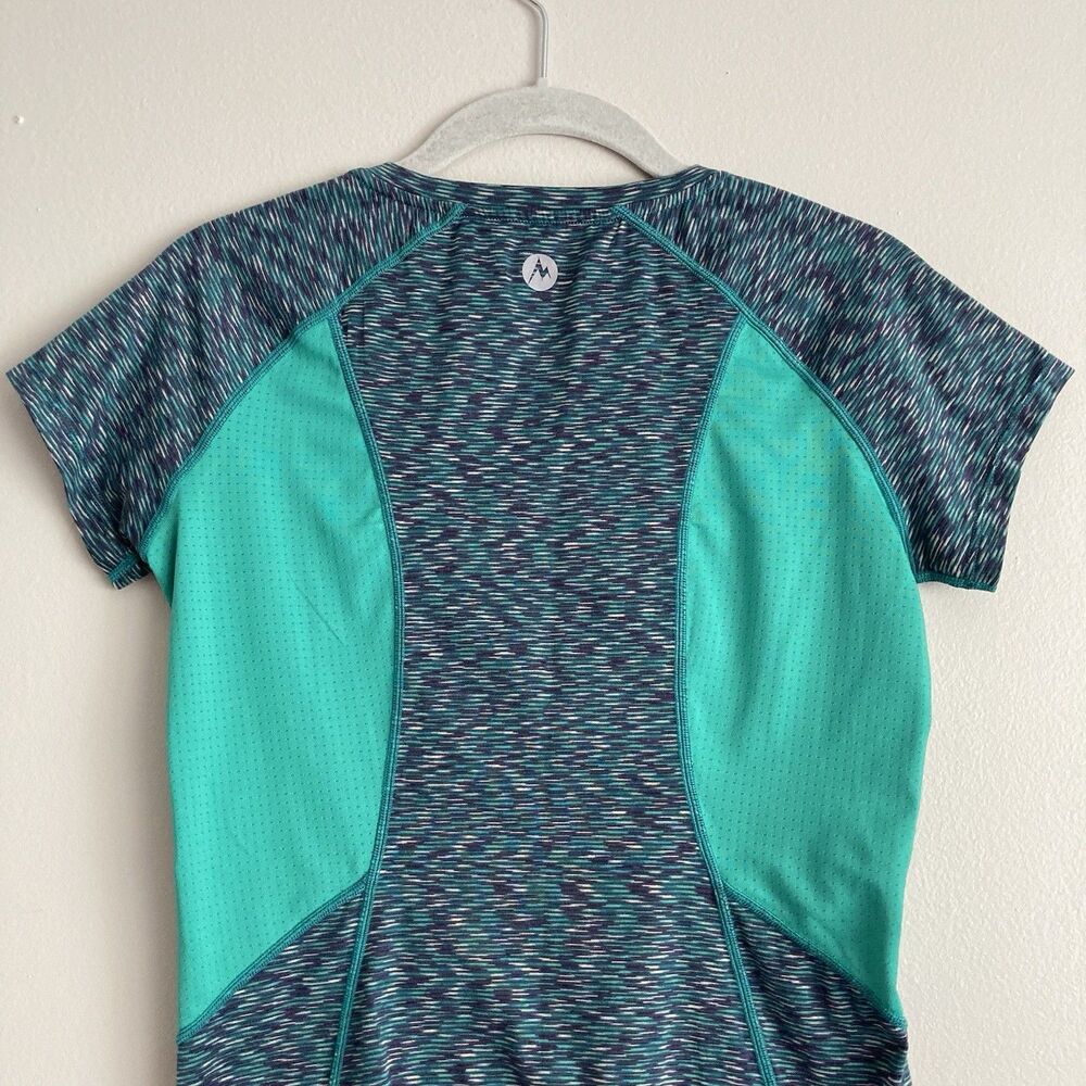 Marmot Womens Mirage Tee Activewear V-Neck T-Shirt Size XS Moss Green/Teal - Picture 8 of 11